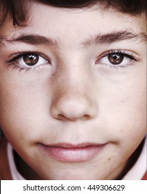 Teenage Boy Close Up Face Portrait