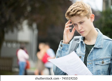 Teenage Boy Disappointed With Exam Results