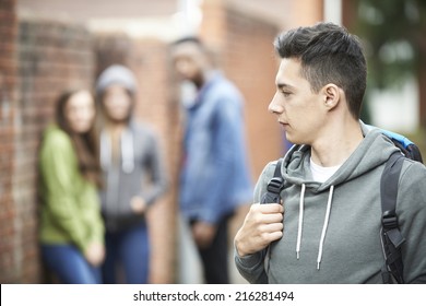 Teenage Boy Feeling Intimidated As He Walks Home