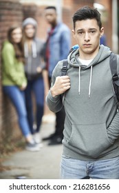 Teenage Boy Feeling Intimidated As He Walks Home