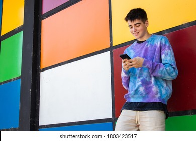 Teenage Boy With Mobile Phone