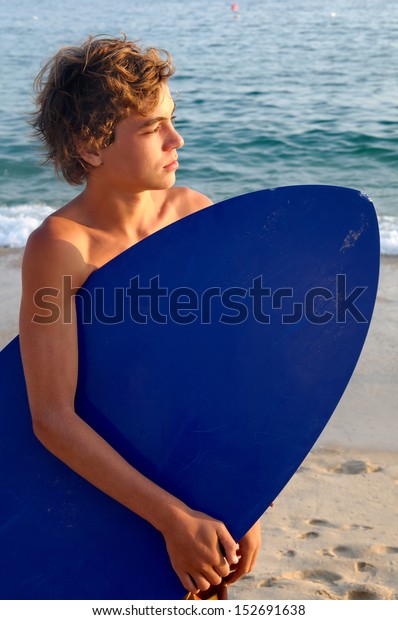 Teenage Boy Skimboard Beach Stock Photo 152691638 | Shutterstock