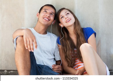 Teenage Couple Smiling