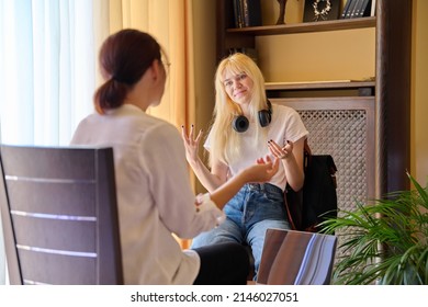 Teenage Female In Therapy Session In Psychologist's Office