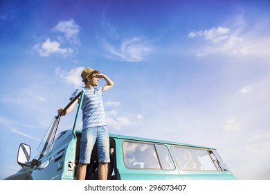 Teenage friends on a road trip on a summers day  - Powered by Shutterstock