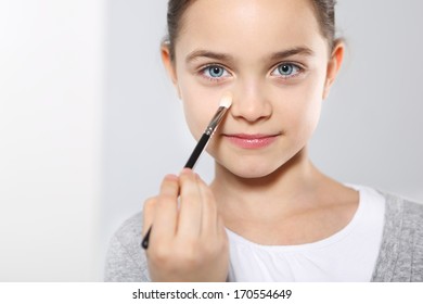 Similar Images, Stock Photos & Vectors of Make-up artist applying white ...