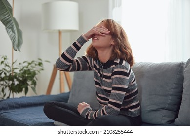 Teenage girl being bored and difficult at home. - Shutterstock ID 2108255444