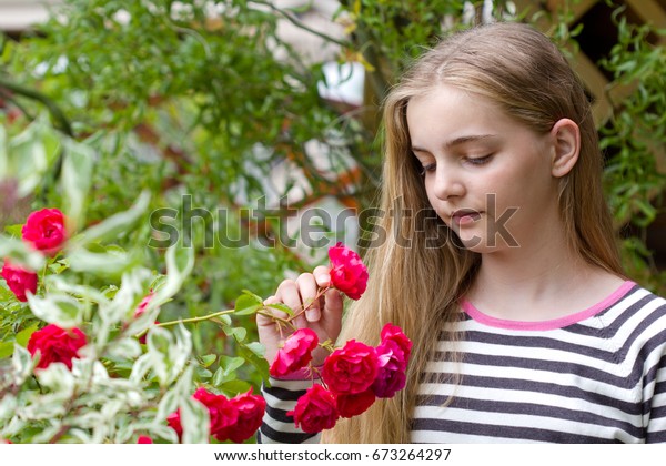 Teenage Girl Blonde Hair Wearing Short Stock Photo Edit Now