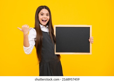 Teenage Girl Child Hold Chalkboard Elementary Stock Photo 2168957459 