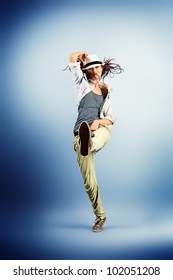 Teenage girl dancing hip-hop at studio. - Shutterstock ID 102051208