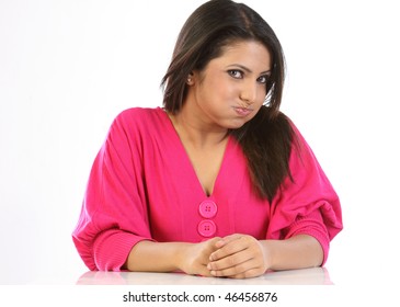 Teenage Girl Doing Oil Pulling