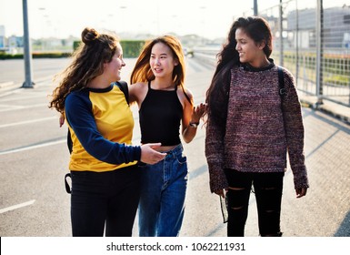 Teenage Girl Friends Walking Together
