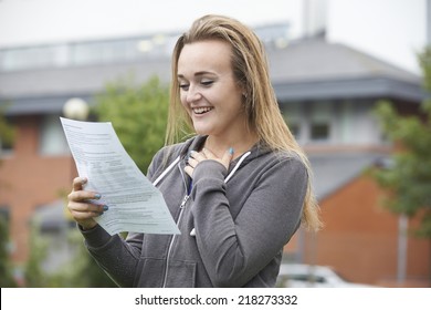 Teenage Girl Happy With Good Exam Results