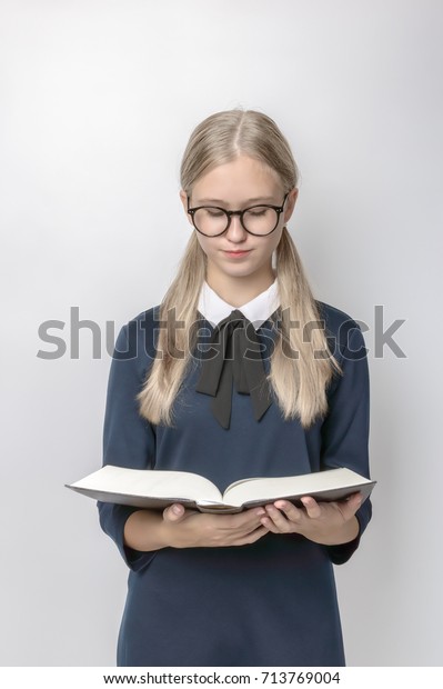 Teenage Girl Long Blonde Hair Glasses Stock Photo Edit Now 713769004