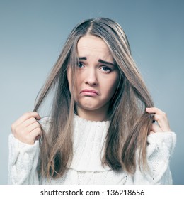 Teenage Girl On Her Bad Hair Day