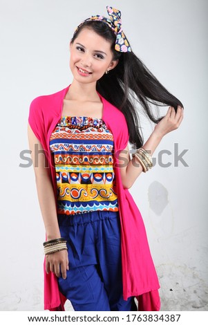 Teenage girl posing beautiful and expression with fashionable