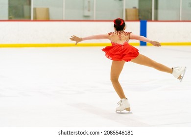 Teenage Girl Practicing Figure Skating On Stock Photo 2085546181 ...