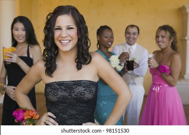 Teenage Girl In Prom Dress