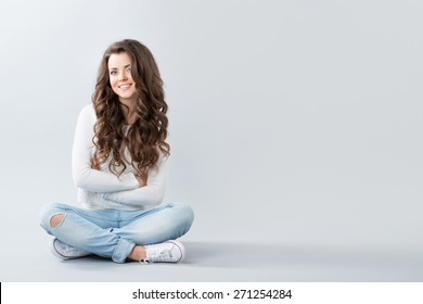 Teenage Girl Sitting.