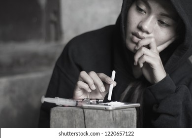 Teenage Girl Taking Heroin Drug Addict Stock Photo 1220657122 ...