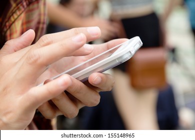 Teenage Girl Text Messaging On Her Phone 