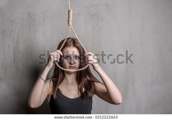 Teenage Girl Wants Commit Suicide By Stock Photo 1012222663 | Shutterstock