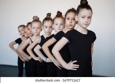 Teenage Girls Black Tights Stand Row Stock Photo 1679711617 | Shutterstock