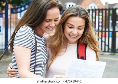 Teenage Girls Celebrating Exam Results