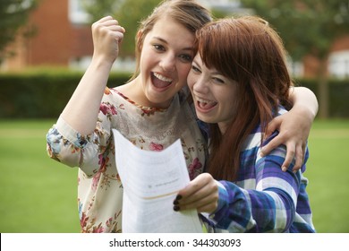 Teenage Girls Celebrating Good Exam Result