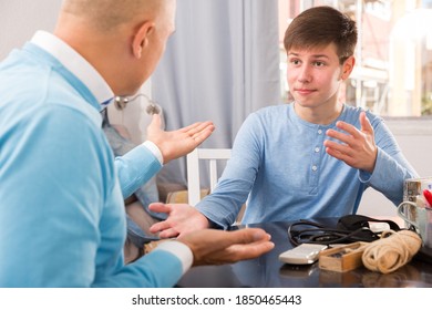 Teenage Son Talking Father Having Friendly Stock Photo 1850465443 ...