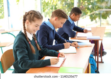 Teenage Students Classroom Stylish School Uniform Stock Photo 