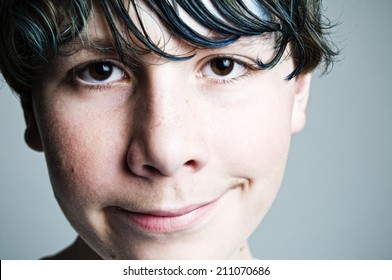 Teenaged Boy With Greasy Hair