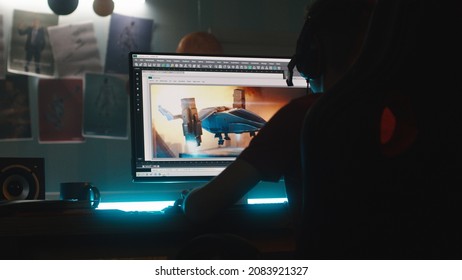 Teenager creating 3D cartoon on computer - Shutterstock ID 2083921327