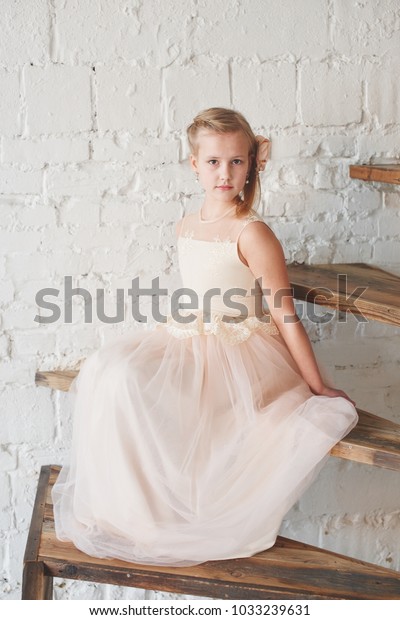 Teenager Girl Dress On Wooden Stairs Stock Photo 1033239631 | Shutterstock