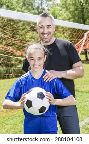 Portrait Happy Father Son Soccer Ball Stock Photo (Edit Now) 597443465