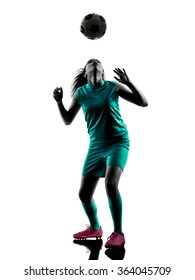 Teenager Girl Soccer Player Isolated Silhouette