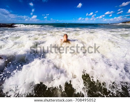 Similar – Image, Stock Photo the perfect wave Joy Life