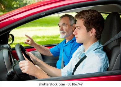 Teenager learning to drive