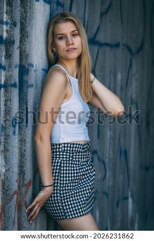 Teenager Model Girl In Urban Tunnel