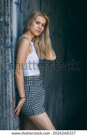 Teenager Model Girl In Urban Tunnel