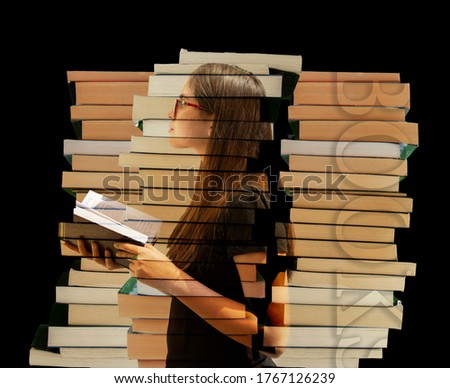 teenager reading book, student with book. reading concept