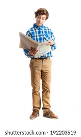 Teenager Reading A Newspaper