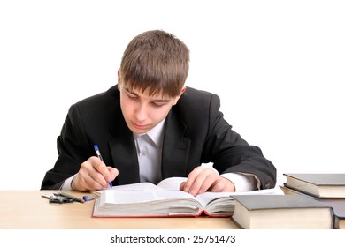 Teenager Studying Hard For The Exam