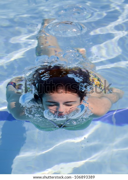 Teenager Swimming Underwater Stock Photo 106893389 | Shutterstock