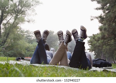 Teenagers Hanging Out In The Park