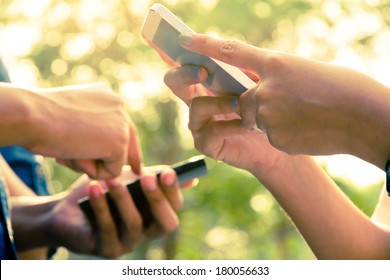 Teenagers With Mobile Phone