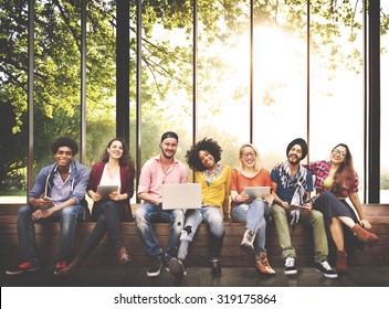 Teenagers Young Team Together Cheerful Concept - Shutterstock ID 319175864