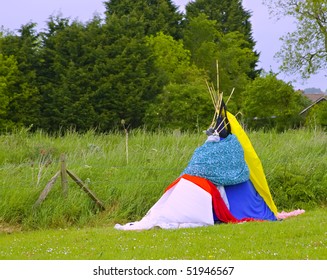 A Teepee Made By Children To Use As A Den