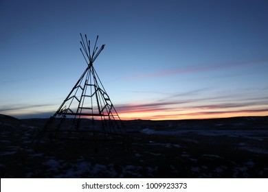 Teepee at sunset