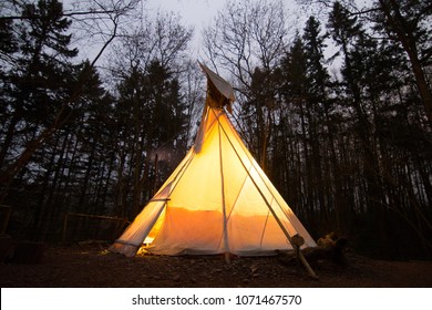 Teepee Tent At Night